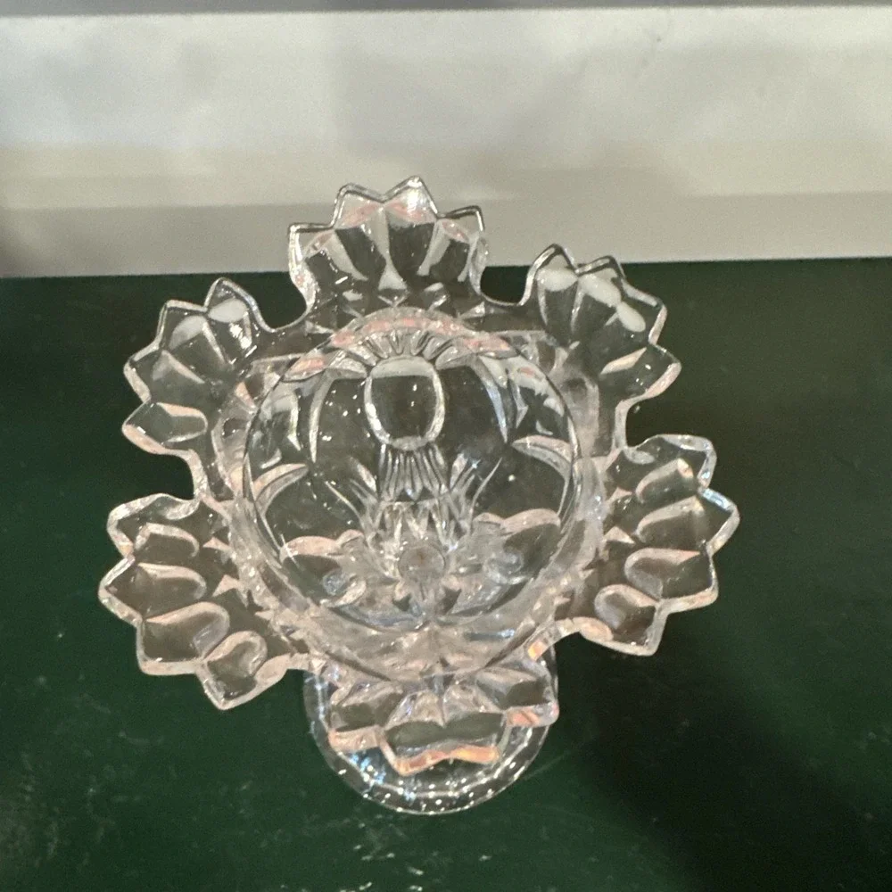 Shannon‎ Crystal Designs Clear Lead Crystal Candlestick With Hearts